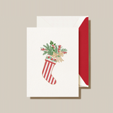 STRIPED CHRISTMAS STOCKING GREETING CARD