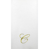 White Initial Linun Paper Guest Napkins