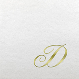 White Initial Linun Paper Beverage Napkins