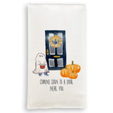 COMING TO A DOOR NEAR YOU TEA TOWEL