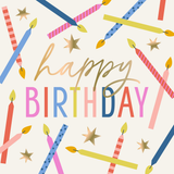 Birthday Candles Foil Beverage Napkins