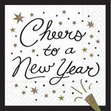 CHEERS TO NEW YEARS STARS BEVERAGE PAPER NAPKIN