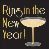 RING IN CHAMPAGNE BEVERAGE PAPER NAPKIN
