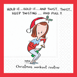 TWISTED CHRISTMAS WORKOUT BEVERAGE PAPER NAPKIN