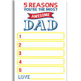 Five Reason You're The Most Awesome Dad Fill In Cards