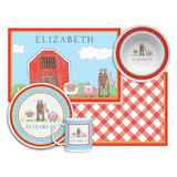 Personalized Down on the Farm Kids Dinnerware Set