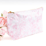 PINK BOW TOILE TRAVEL COSMETIC