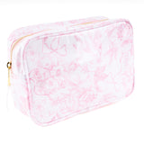 PINK BOW TOILE RECTANGULAR COSMETIC CASE