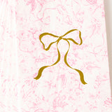 PINK BOW TOILE SCALLOP PAPER GUEST TOWELS