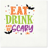 Eat Drink And Be Scary Paper Cocktail Beverage Napkin