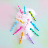 GLITTERVILLE RAINBOW SUGAR PLUM FINIAL GLASS ORNAMENT