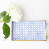 BLUE CANE VANITY TRAY SMALL