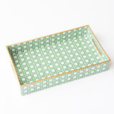 GREEN CANE VANITY TRAY SMALL