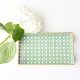 GREEN CANE VANITY TRAY SMALL