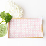 PINK CANE VANITY TRAY SMALL