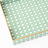 GREEN CANE RECTANGULAR LARGE VANITY TRAY