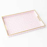 PINK CANE RECTANGULAR LARGE VANITY TRAY