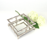 Silver Bamboo Beverage Napkin Holder