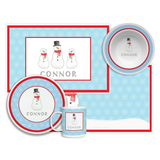 Personalized Frosty Man Kids Dinnerware Set