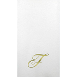 White Initial Linun Paper Guest Napkins