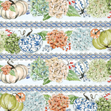 Fall Hydrangea Stripes Lunch Napkins