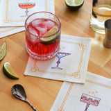 FESTIVE GLASSWARE COCKTAIL NAPKIN SET