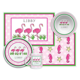 Personalized Flamingo Fun Kids Dinnerware Set