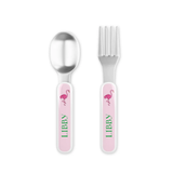 Personalized Flamingo Fun Kids Fork & Spoon