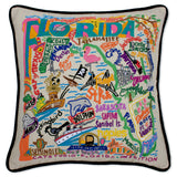 FLORIDA HAND EMBROIDERED PILLOW