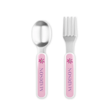 Personalized Flower Power Kids Fork & Spoon