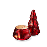 Large Red Portobello Glass Tree Candle