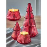 Large Red Portobello Glass Tree Candle