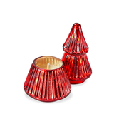 Small Red Portobello Glass Tree Candle