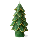 Medium Green Gilded Pine Tree Candle