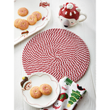 Holiday Cheer Round Braided Placemat