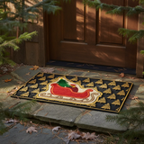 Christmas Sleigh Coir Rubber Mat