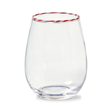Peppermint Stripe Stemless Wine Glass