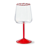 Peppermint Stripe Wine Glass