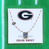 University of Georgia Enamel Bead Necklace.