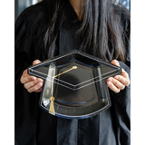 Black Cap Shape Paper Plates