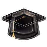 Black Cap Shape Paper Plates