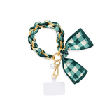 Green Gingham Phone Wristlet