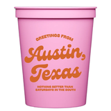 Greetings From Austin Texas Stadium Cups