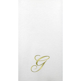 White Initial Linun Paper Guest Napkins