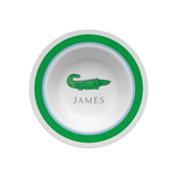 Personalized Green Gator Kids Bowl
