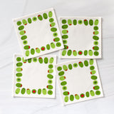 GREEN OLIVES COCKTAIL NAPKIN SET