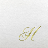 White Initial Linun Paper Beverage Napkins