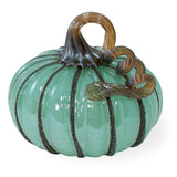 SMALL BLUE AUTUMN GLASS PUMPKIN
