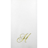 White Initial Linun Paper Guest Napkins