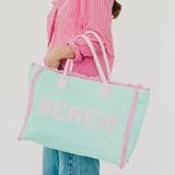 Hanalei Terry Mint /Pink Beach Tote